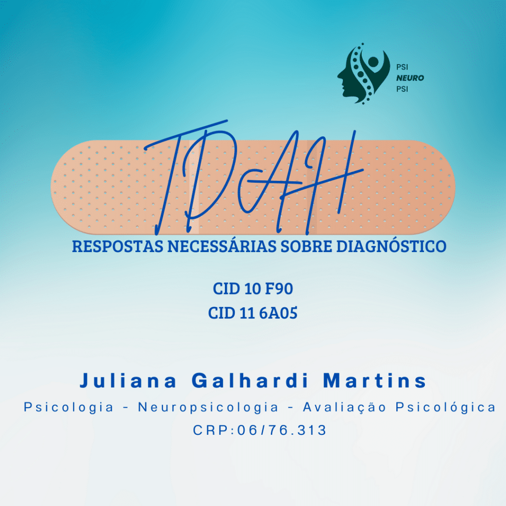 TDAH CID10 F90 CID 11 6A05 Respostas necessárias